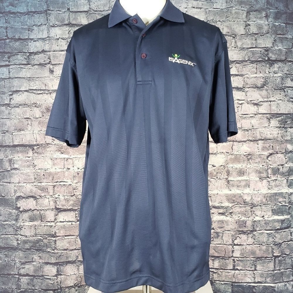 ISAGENIX Navy Polo Medium